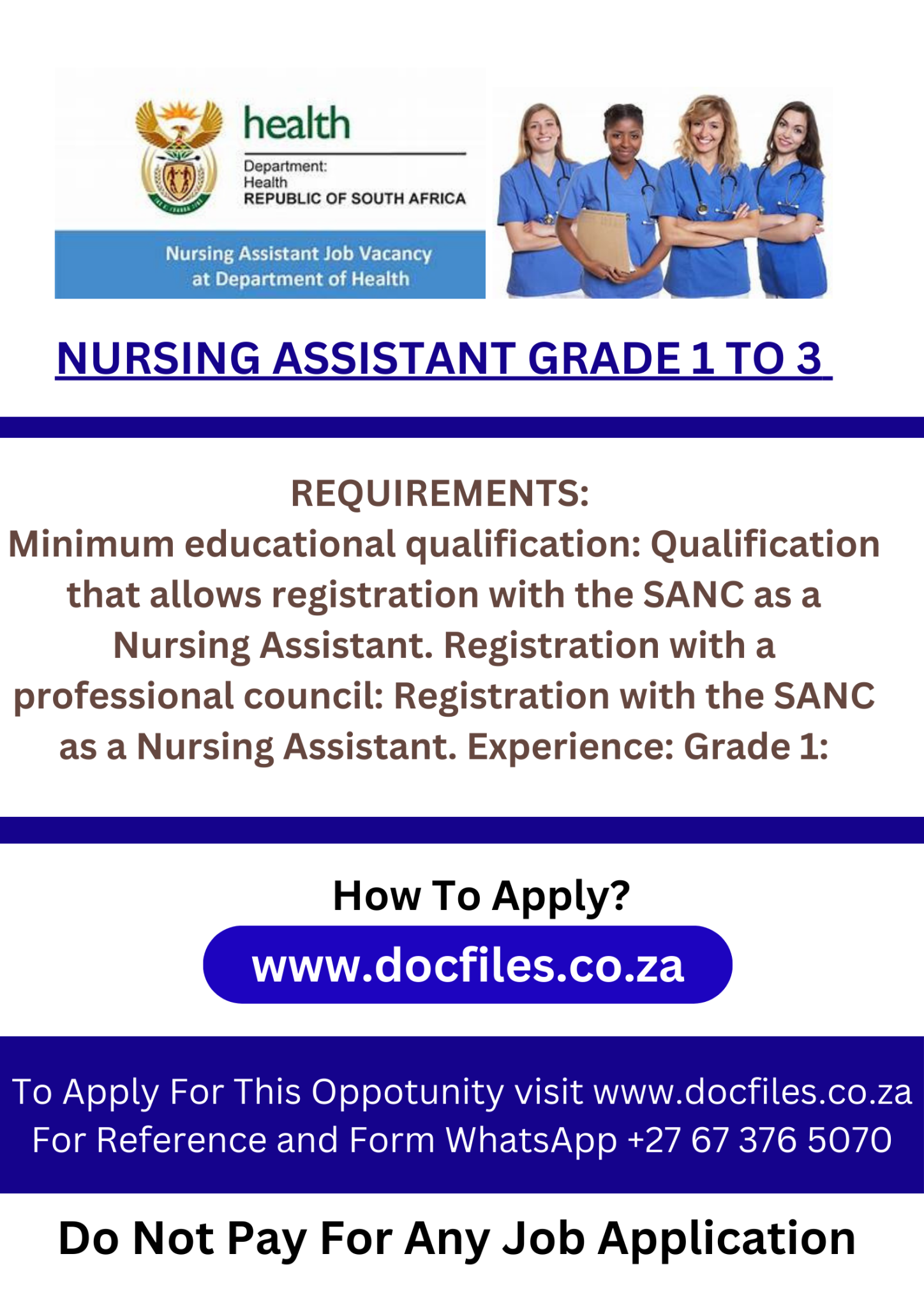 NURSING ASSISTANT GRADE 1 TO 3 – DOCFILES.CO.ZA