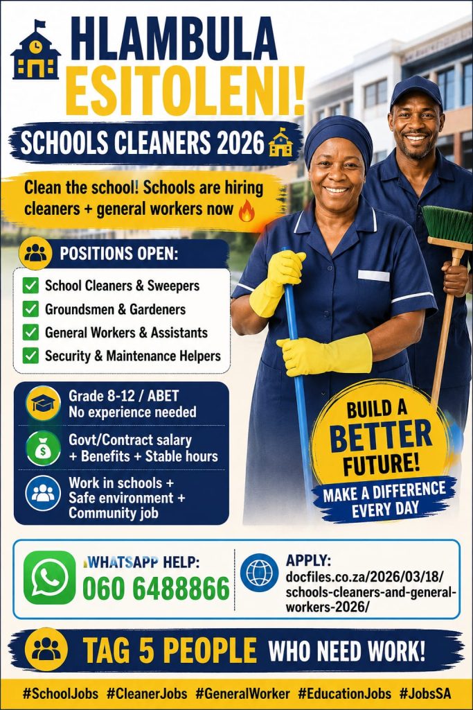 schools cleaners and general workers 2026