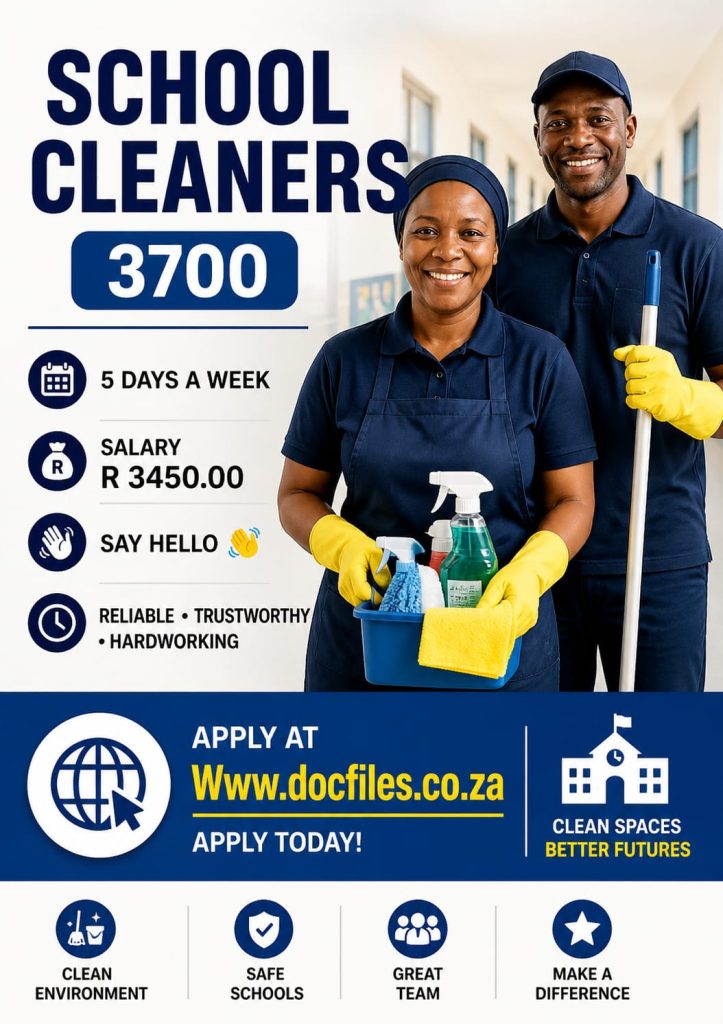 SCHOOL CLEANERS APPLY NOW