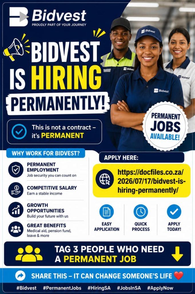 Bidvest is hiring permanently