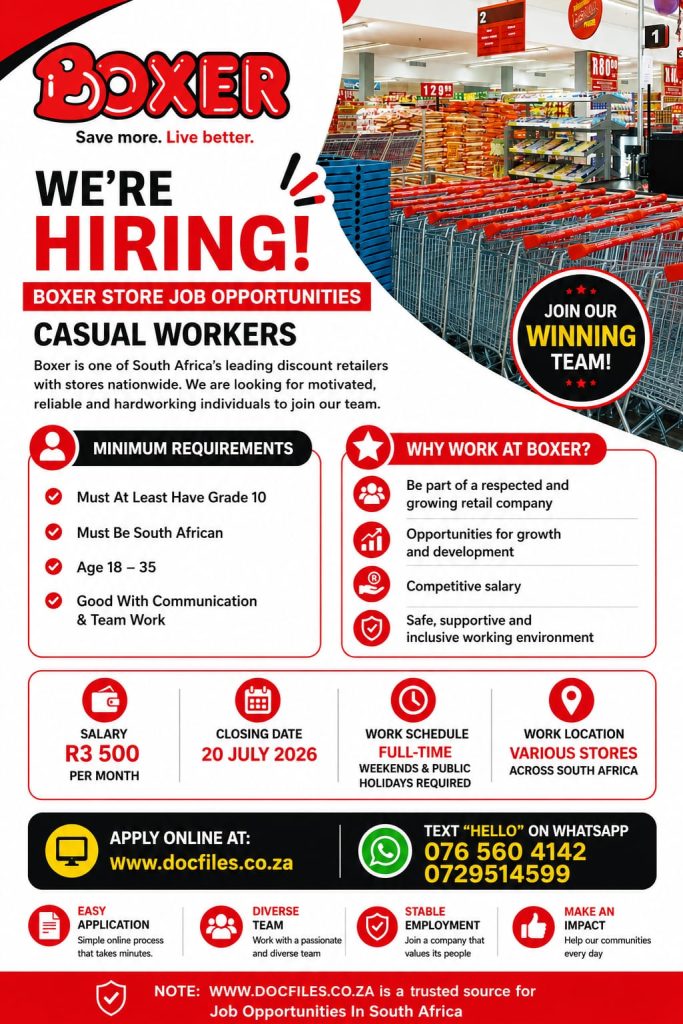 Boxer Is Hiring Casual Workers