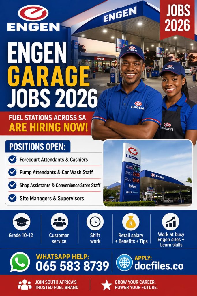 Engen Garage Is Hiring – Apply Now – DOCFILES.CO.ZA