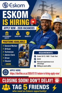 Eskom Is Hiring Apply Now