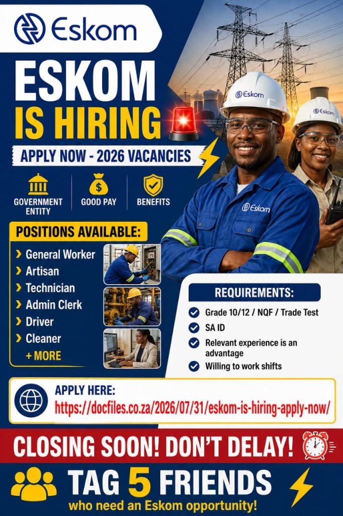 Eskom Is Hiring Apply Now