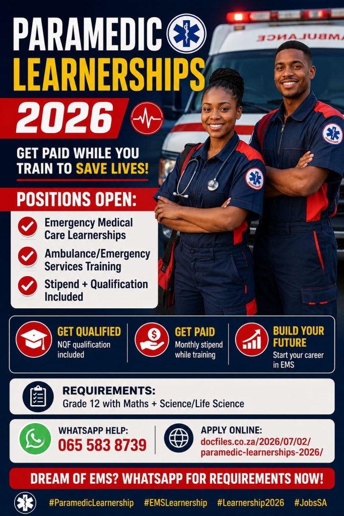 Paramedic Learnerships 2026