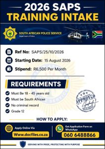 SAPS Training Intake 2026
