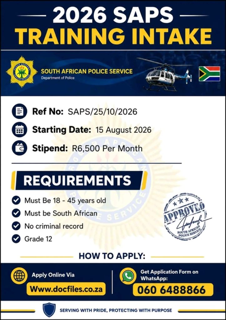 SAPS Training Intake 2026