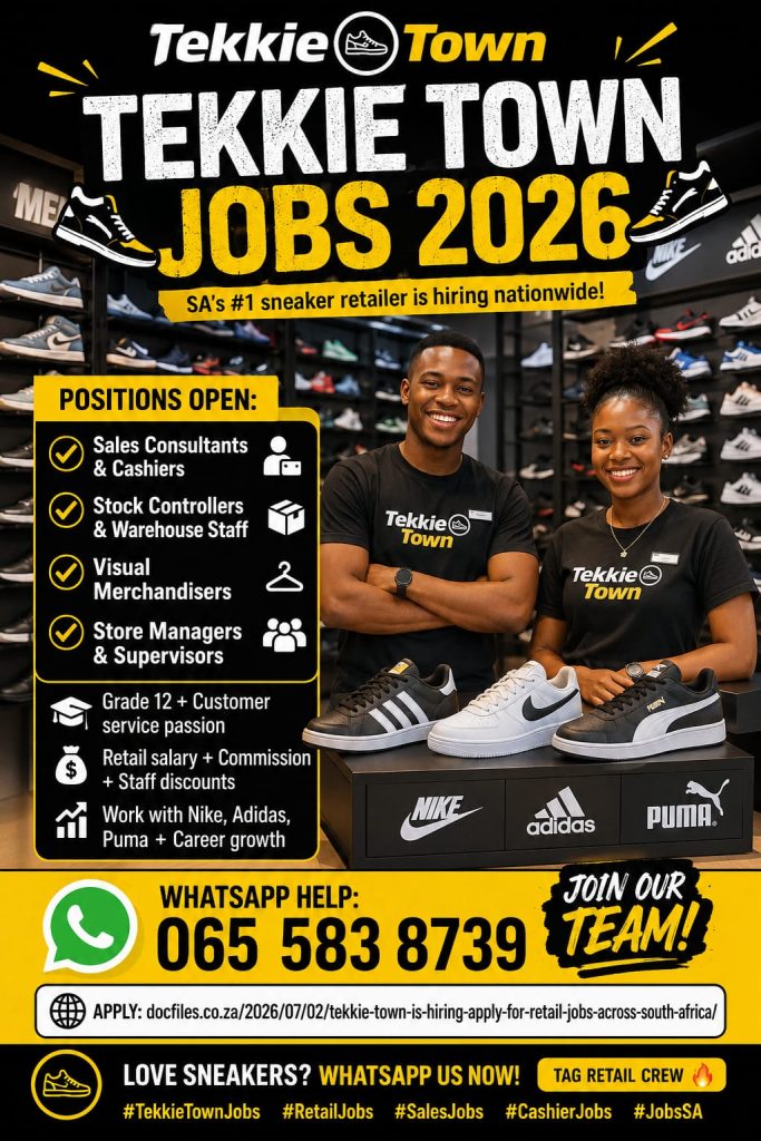 Tekkie Town Is Hiring – Apply for Retail Jobs Across South Africa